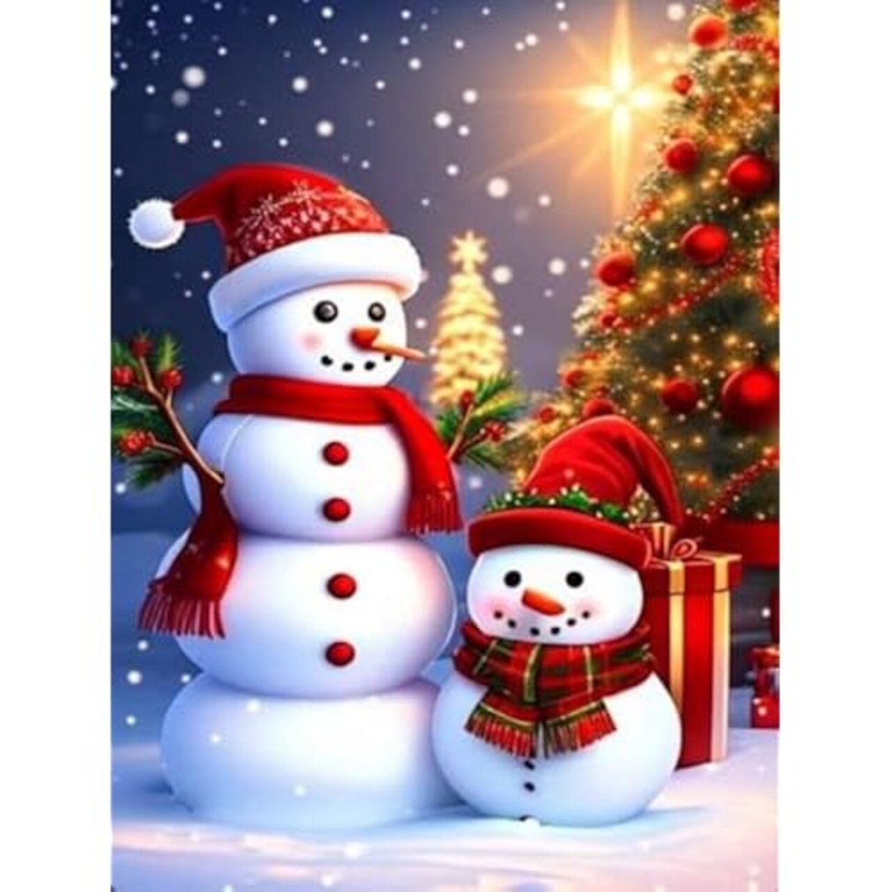 Christmas Diamond Painting Kits for Adults,Snowman Diamond Art for Adults Beginner,Diamond Dots Gem Art for Aesthetic Home Decor12x16Inch